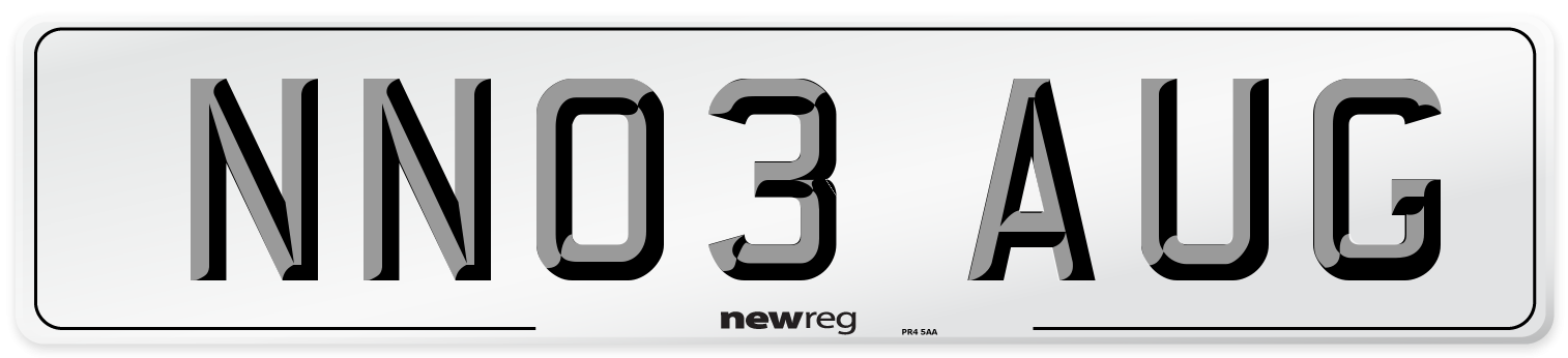 NN03 AUG Number Plate from New Reg